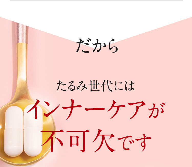 だから　たるみ世代にはインナーケアが不可欠です