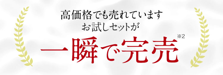 高価格でも売れています　お試しセットが一瞬で完売