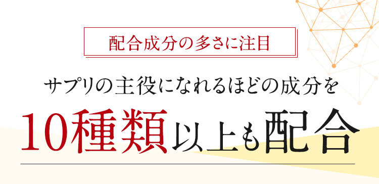サプリの主役になれるほどの成分を10種類以上も配合