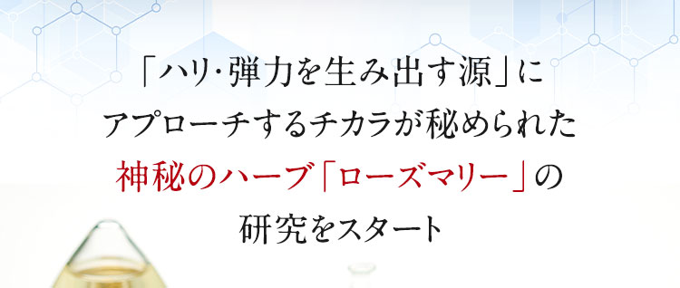 「ハリ・弾力を生み出す源」にアプローチするチカラが秘められた神秘のハーブ「ローズマリー」の研究をスタート